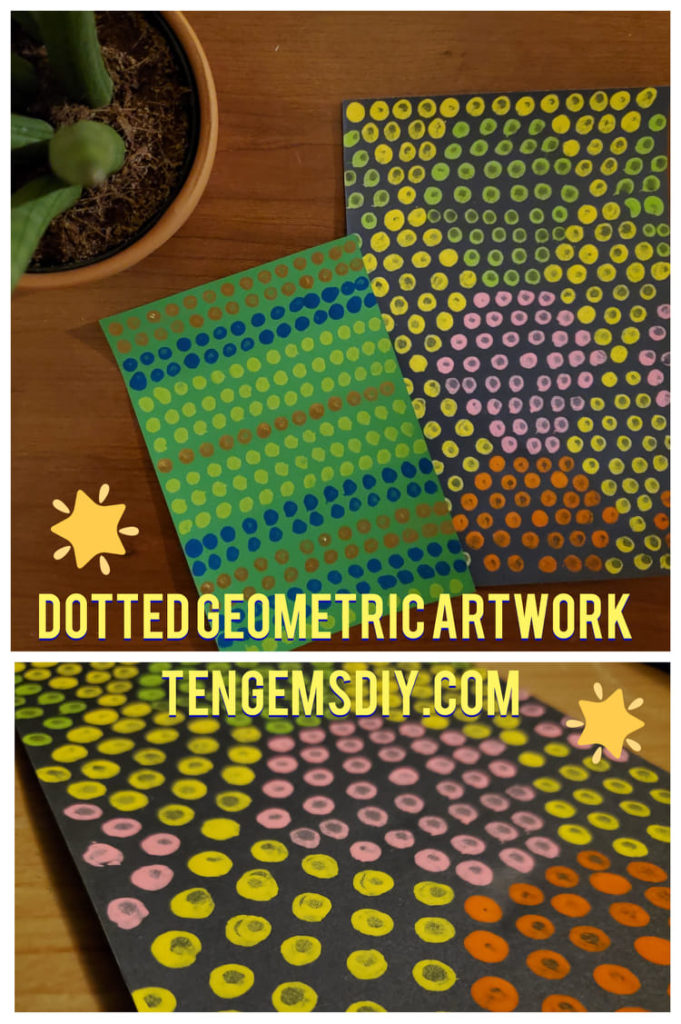 geometric, geometric art, dots, polka dots, easy diy's easy crafts, kids crafts, cheap and easy, paints, tribal, earthy 
