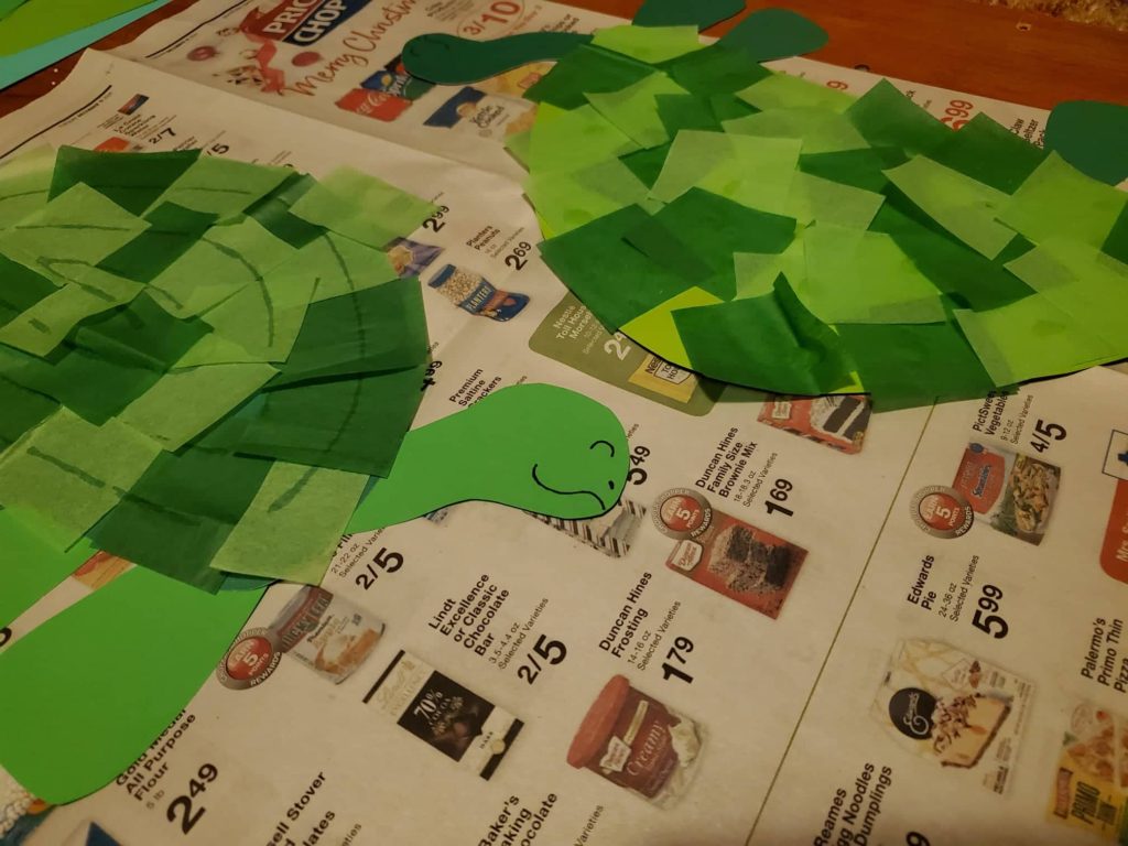 Tissue Paper Turtles