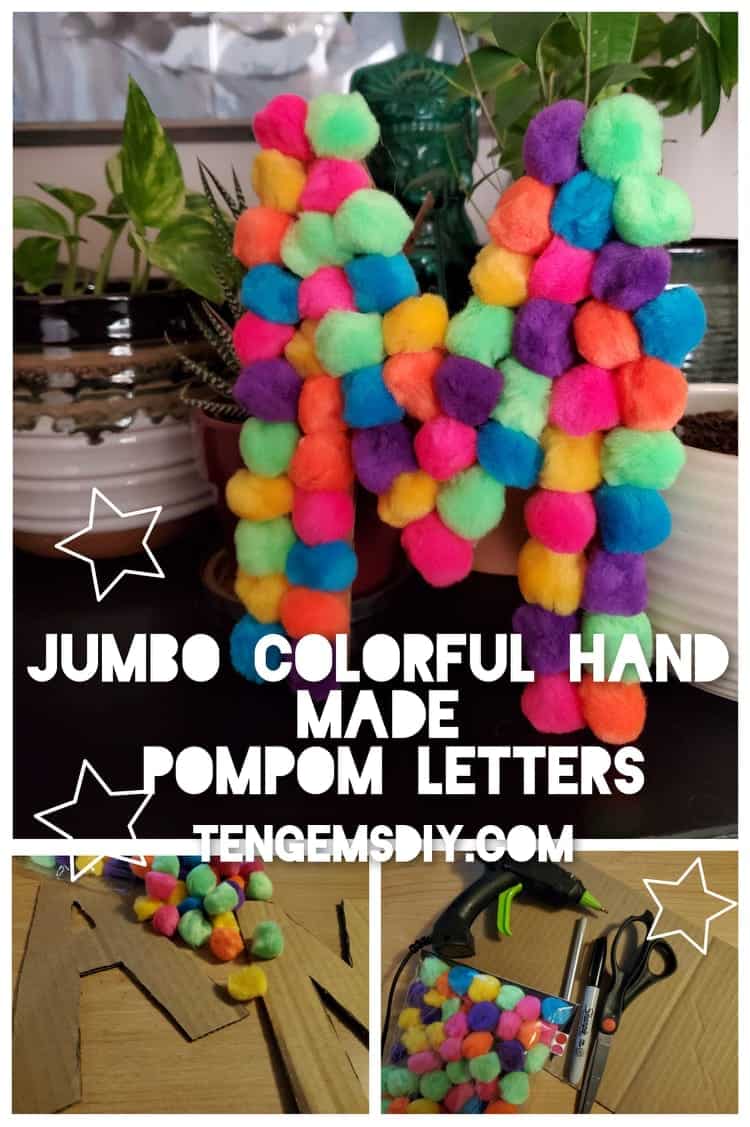 Jumbo Colorful Hand Made PomPom Letters