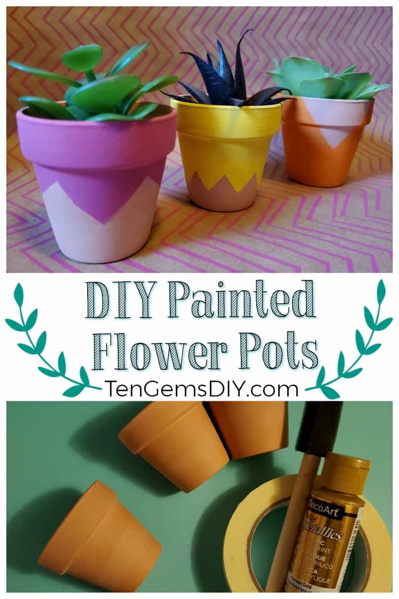 Colorful DIY Painted Flower Pots