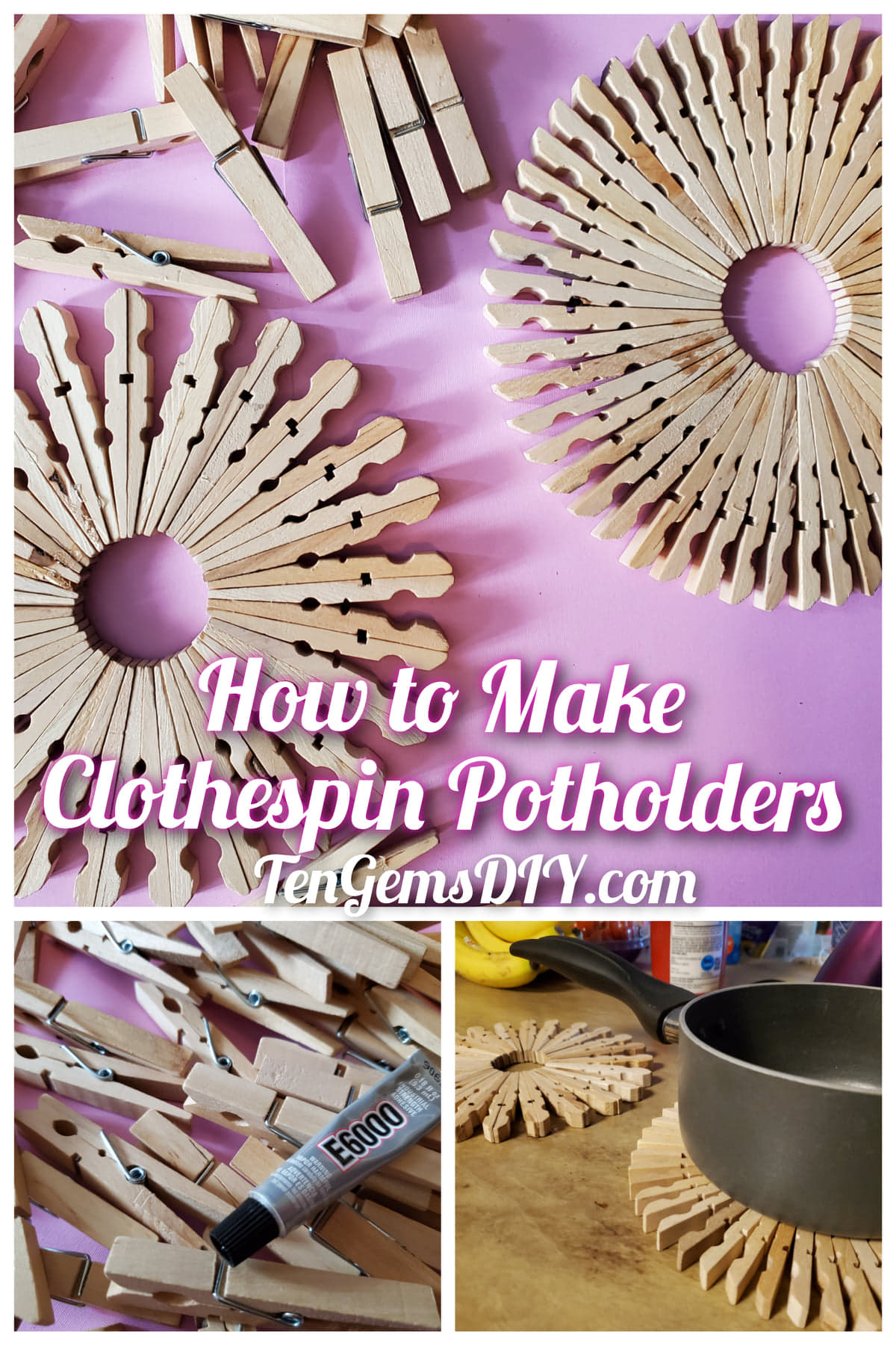 How to Make Clothespin Potholders