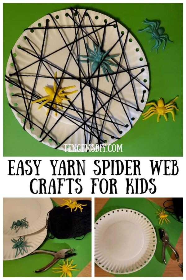 How To Make Yarn Spider Web Crafts For Kids - TenGemsDIY.com
