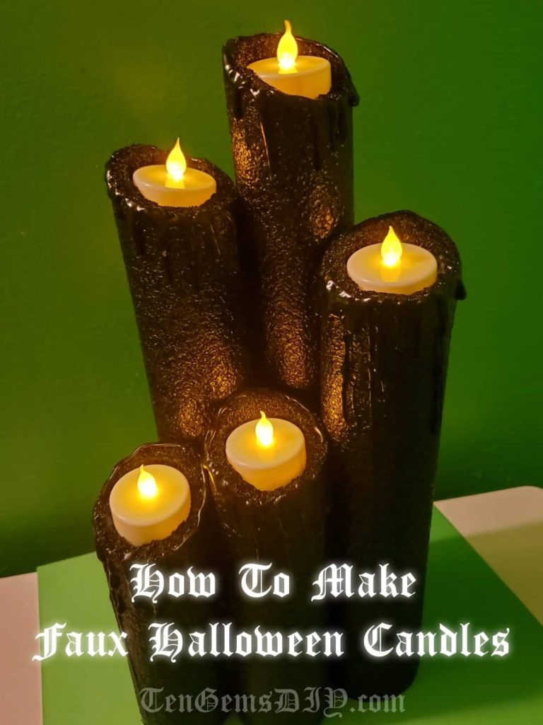 How To Make Pool Noodle Halloween Candles - TenGemsDIY.com