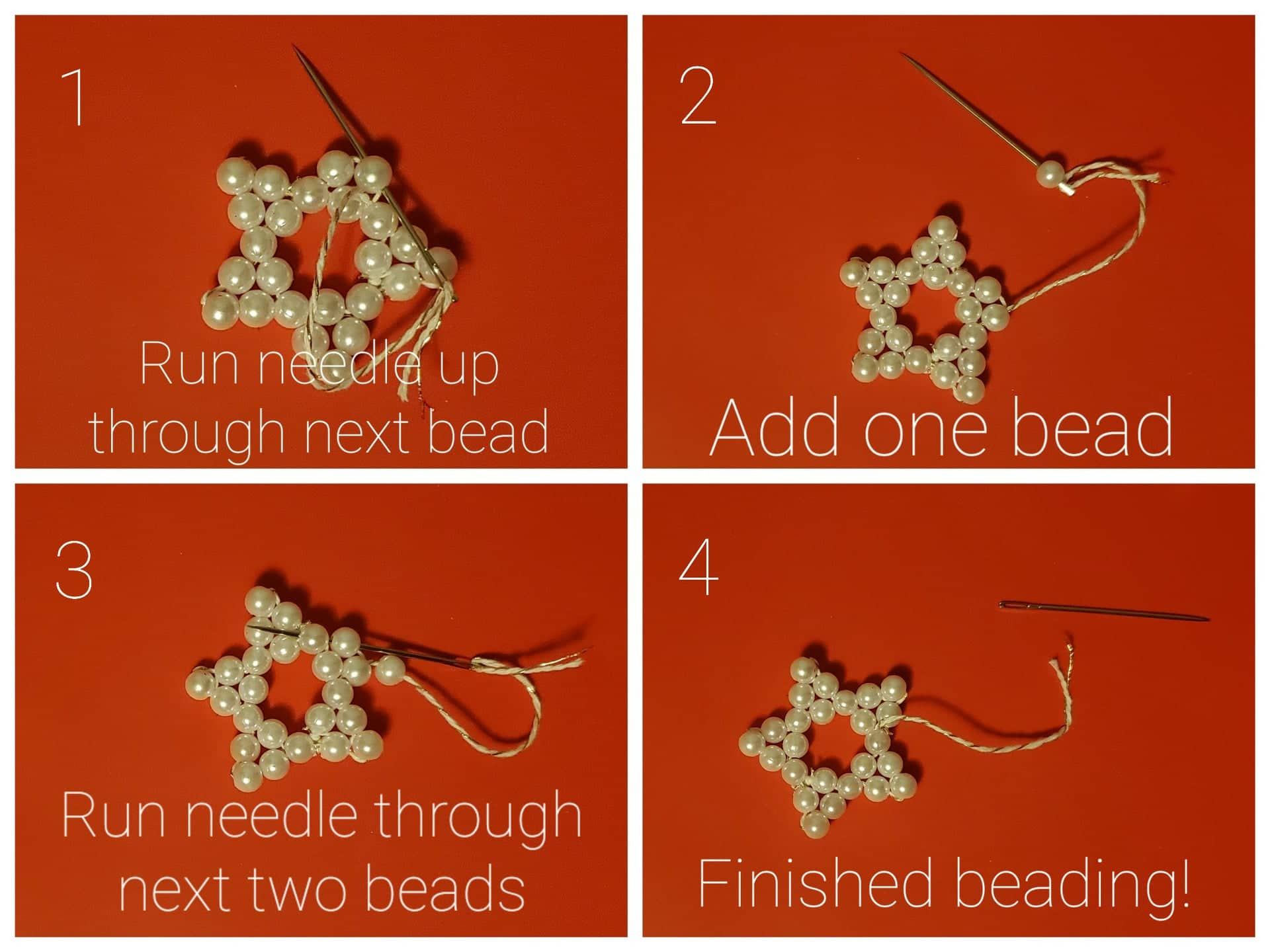 How To Make DIY Beaded Star Ornaments - TenGemsDIY.com