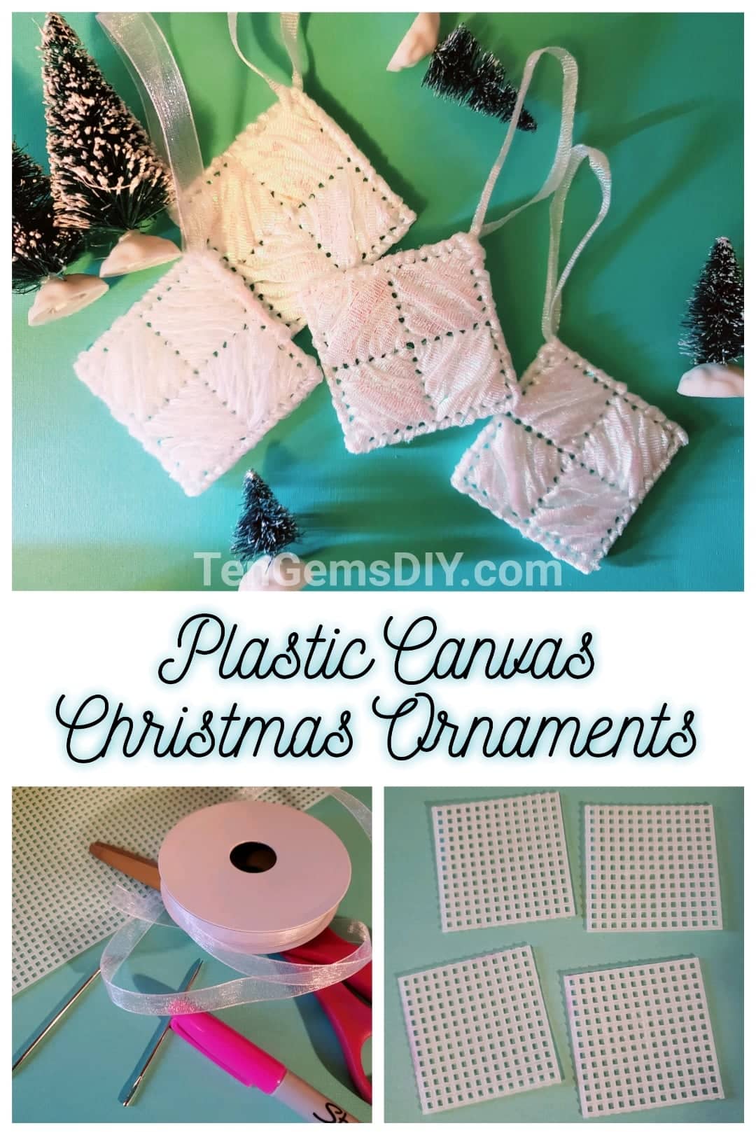 Easy DIY Plastic Canvas Christmas Ornaments
