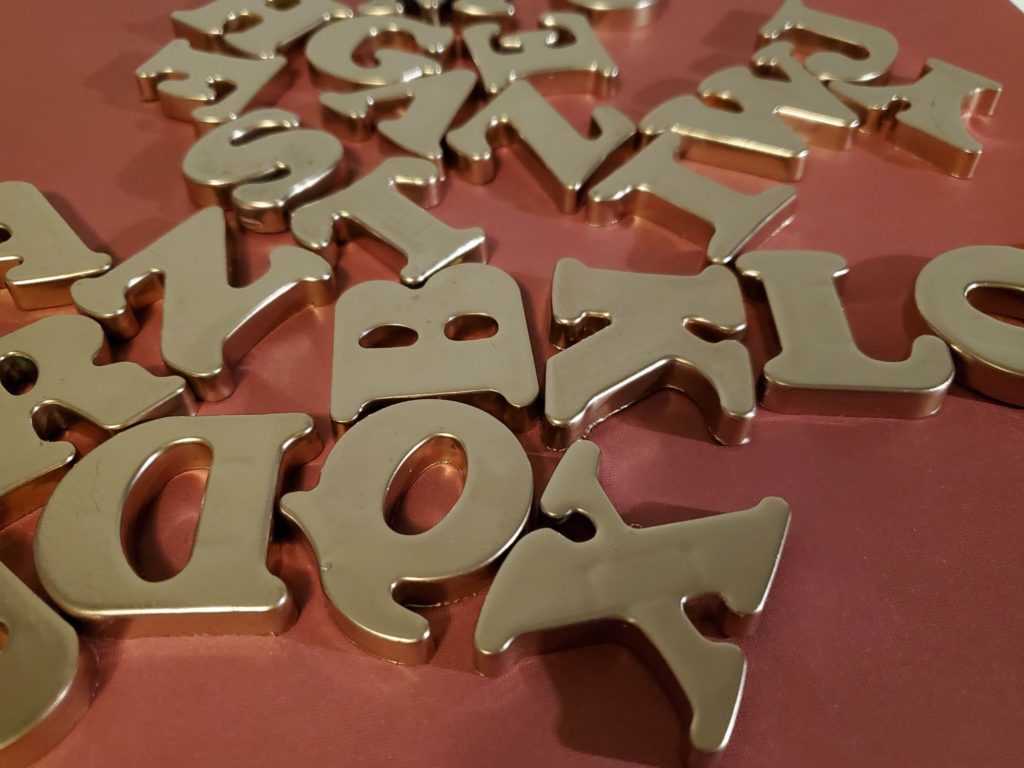 DIY Gold Magnetic Letters