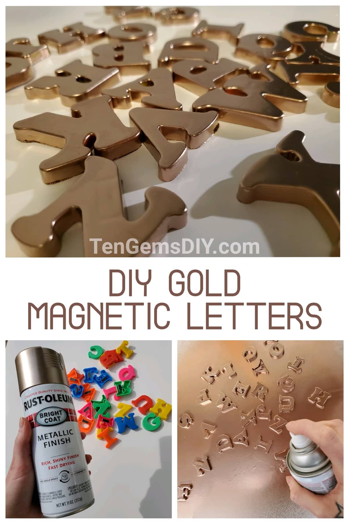 DIY Gold Magnetic Letters