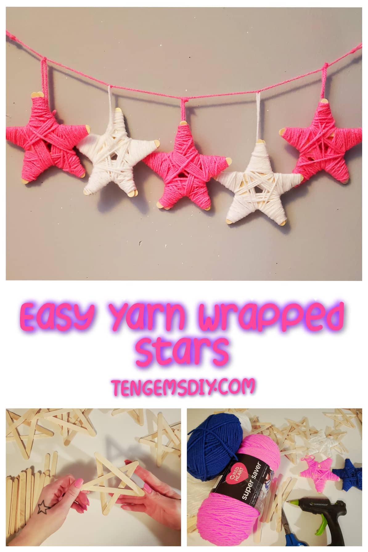 Easy Yarn Wrapped Stars