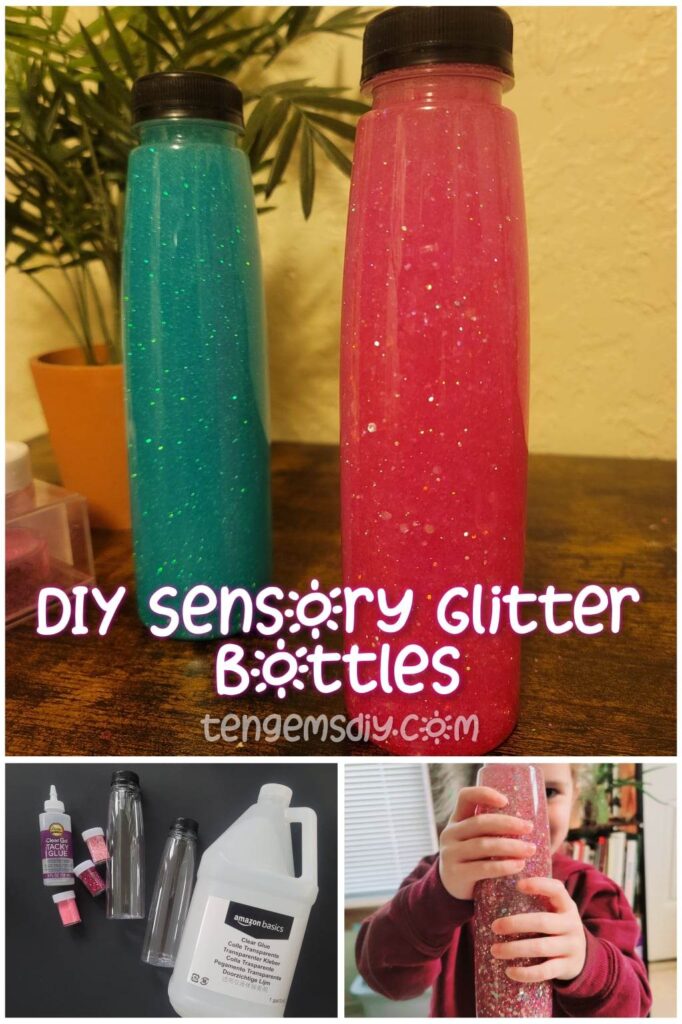 How To Make DIY Sensory Glitter Bottles - TenGemsDIY.com